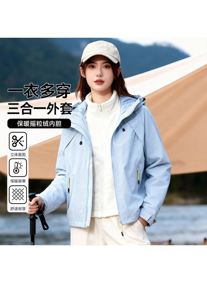 Fapai Women's Casual Outdoor Fleece Jacket Two-piece Set Hooded Jacket For Women - Image 2