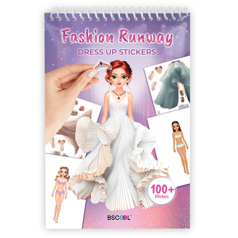 BSCOOL Sticker Dress Up Fashion Runway Sticker Activity Book for Kids Learn Girls Fashion Design with Stickers and Guides for Kids 5 and up Little Designer Creativity Book - Image 2