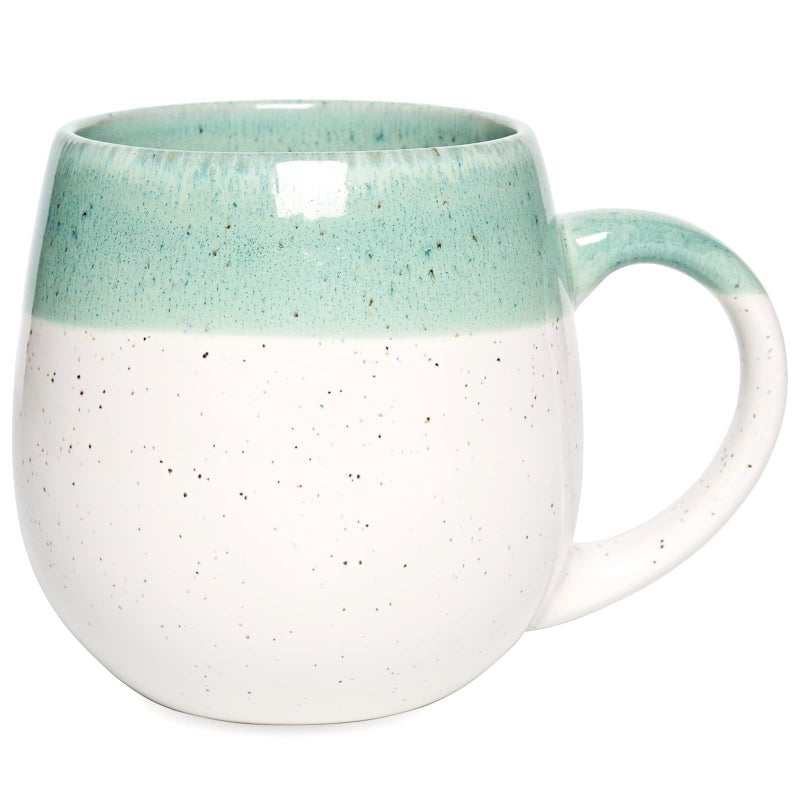 Bosmarlin Large Ceramic Coffee Mug 21 Oz Big Tea Cup for Office and Home Dishwasher and Microwave Safe Turquoise Green