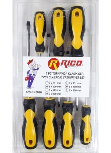 RICO - 003-RK0026 7 Seven Piece Classic Screwdriver Set Set - Image 1
