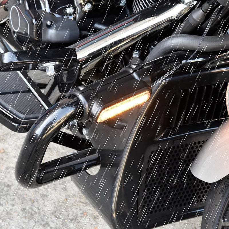 VEISUTOR Highway Crash Bar LED Driving Light for Harley - Black with DRL & Turn Signal - Image 5