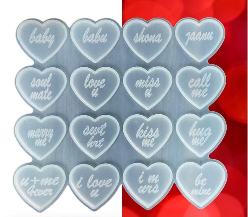 Eoast Valentine Day Special Keychain Love Silicon Mould 16 Cavity varitions Design Mould - Image 1