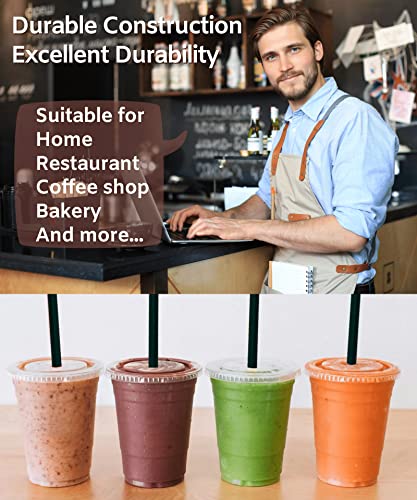 Cappatua 16 oz Clear Plastic Cups with Lids and STRAWS, Disposable Drinking Cups for Cold Drinks, Iced Coffee, Milkshakes, Smoothies, 25 Sets - Image 5