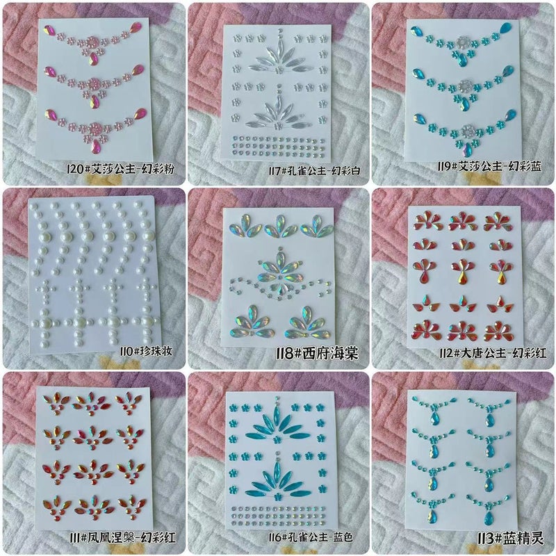 Eye Makeup Face Accessories Sequins Bright Diamond Face Tears Diamond Stickers Eye Pearl Face Diamond Face Decorative Stickers Face Makeup - Image 4
