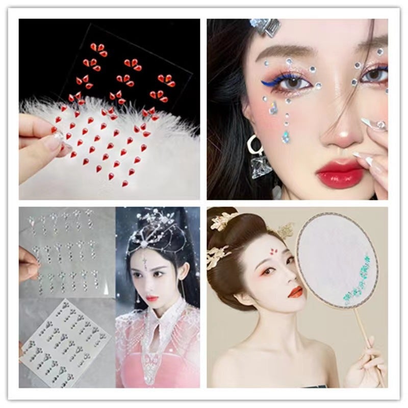 Eye Makeup Face Accessories Sequins Bright Diamond Face Tears Diamond Stickers Eye Pearl Face Diamond Face Decorative Stickers Face Makeup - Image 3
