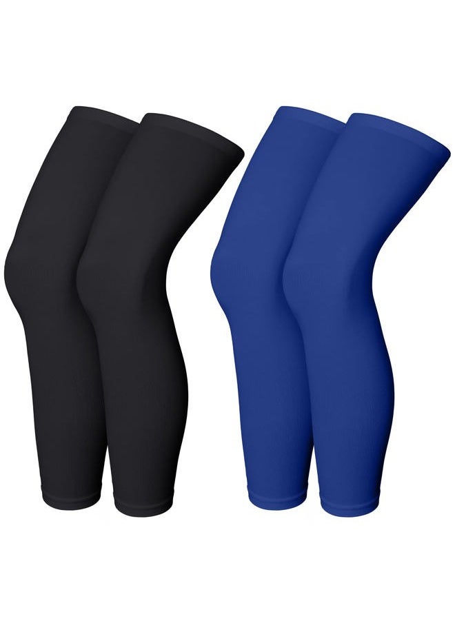 Skylety Compression Leg Sleeve Full Length Leg Sleeves Sports Cycling for Men Women, Running, Basketball(M,Blue, Black)  - Image 1