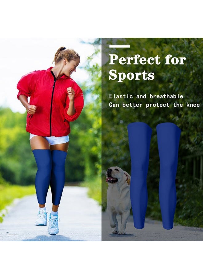 Skylety Compression Leg Sleeve Full Length Leg Sleeves Sports Cycling for Men Women, Running, Basketball(M,Blue, Black)  - Image 3
