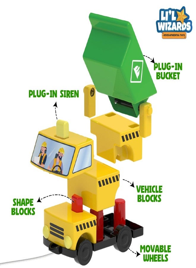 Li'l Wizards Build Your Own Loader Truck Toy|Build Stack Play|Construction & Stacking Blocks for Kids|Shape Identification STEM Learning & Developmental Toy|Pull Along Toys|Gift Set For 2-5 Years Kids - Image 4