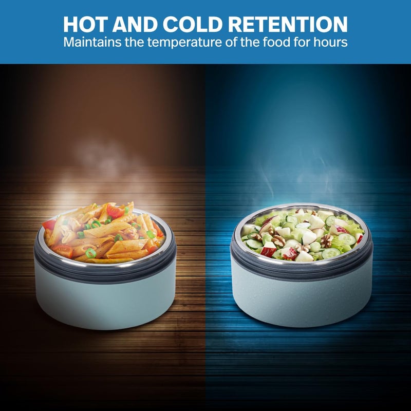 PINNACLE صندوق غداء بيناكل برايم مع زجاجة بيكسل الحرارية | مجموعة غداء مع زجاجة | صندوق غداء للأطفال | صندوق تيفين للمكتب للرجال | صينية إضافية من الفولاذ المقاوم للصدأ (أخضر جليدي، مجموعة 3 قطع) - Image 3