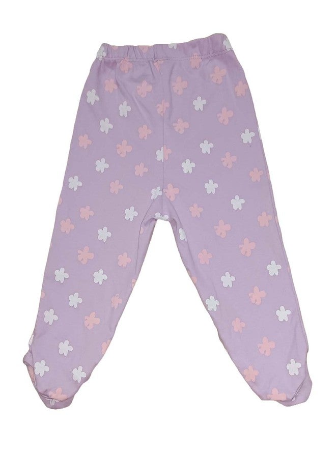 Cute Collection Baby Pants | Pajamas | Leggings with Footies| Booties Soft Cotton for 6 to 9 Months Baby Boys & Girls Pack of 3 Pcs Multicolour - Image 4