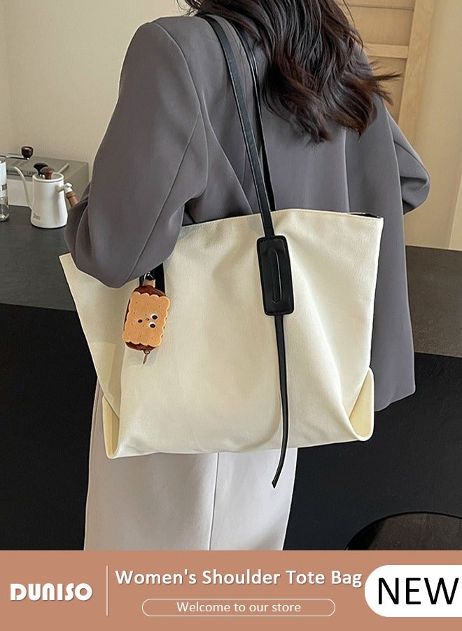 DUNISO Women's Shoulder Tote Bag Canvas Handbag For Women Large Capacity Bucket Bag Fashionable Travel Messenger Shoulder Bag for Ladies Girls College Students - Image 1