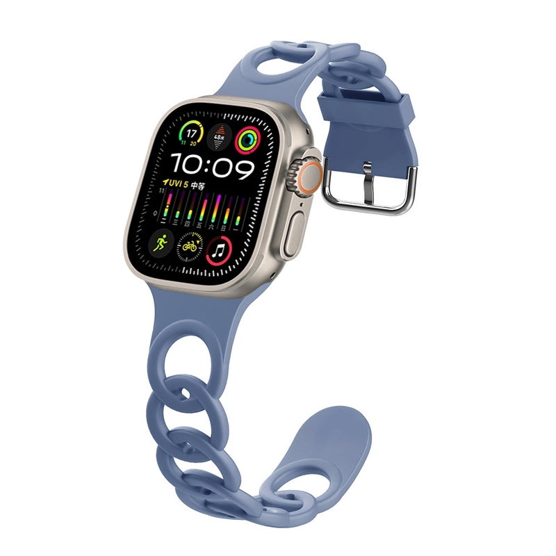 For Apple Watch Ultra 49mm Donut Hollow Silicone Watch Band(Lavender Gray)