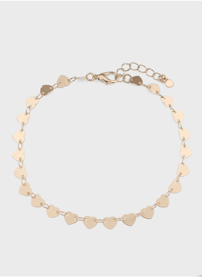 Ginger 2 Pack Heart Charm Anklet  - Image 3