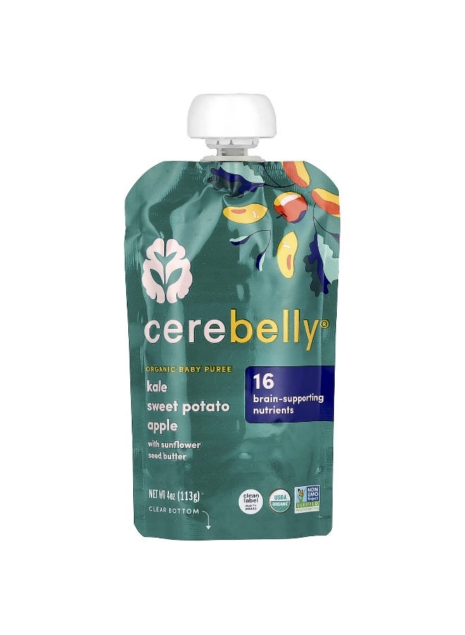 Cerebelly Cerebelly, Organic Baby Puree, Kale, Sweet Potato, Apple with Sunflower Seed Butter , 6 Pouches, 4 oz (113 g) Each  - Image 3