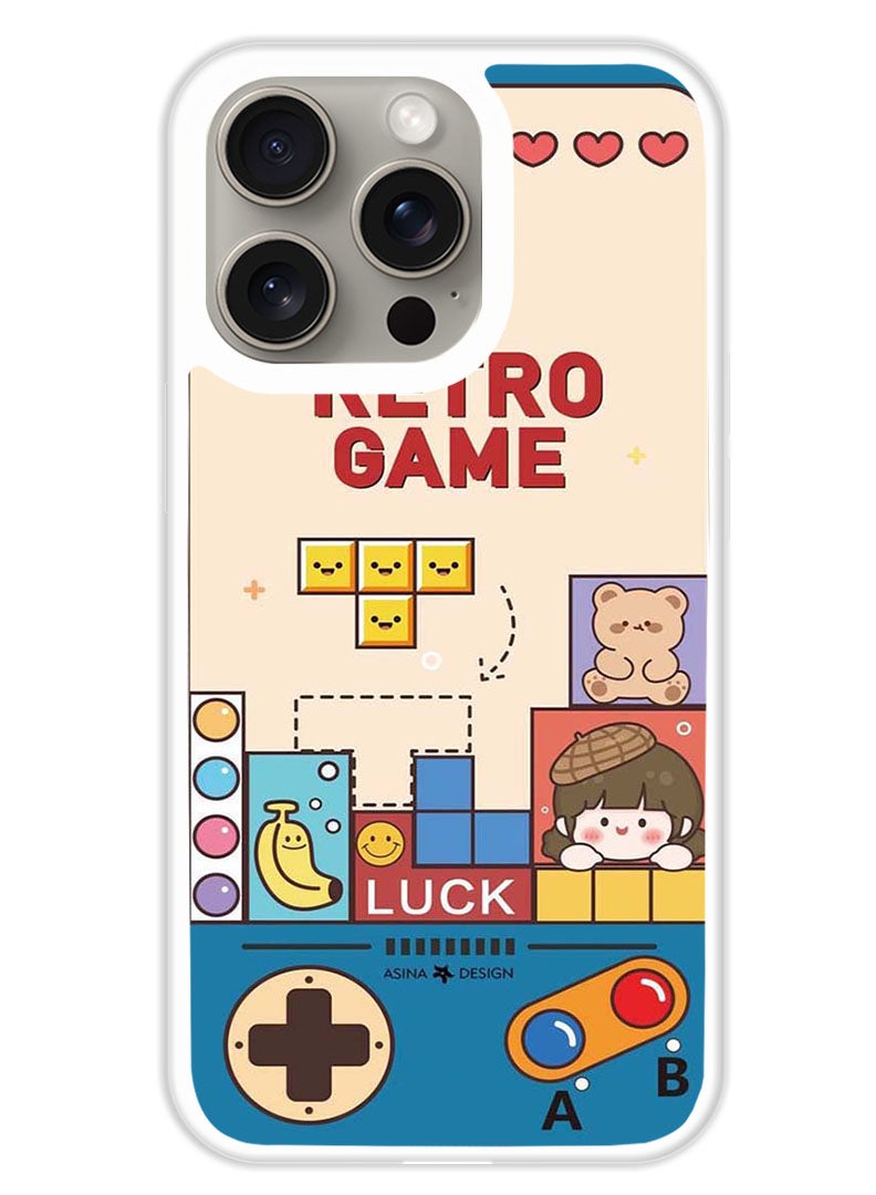 Theodor Protective Case Cover For APPLE IPHONE 15 Pro Max Retro Games (White Bumper) - Image 1