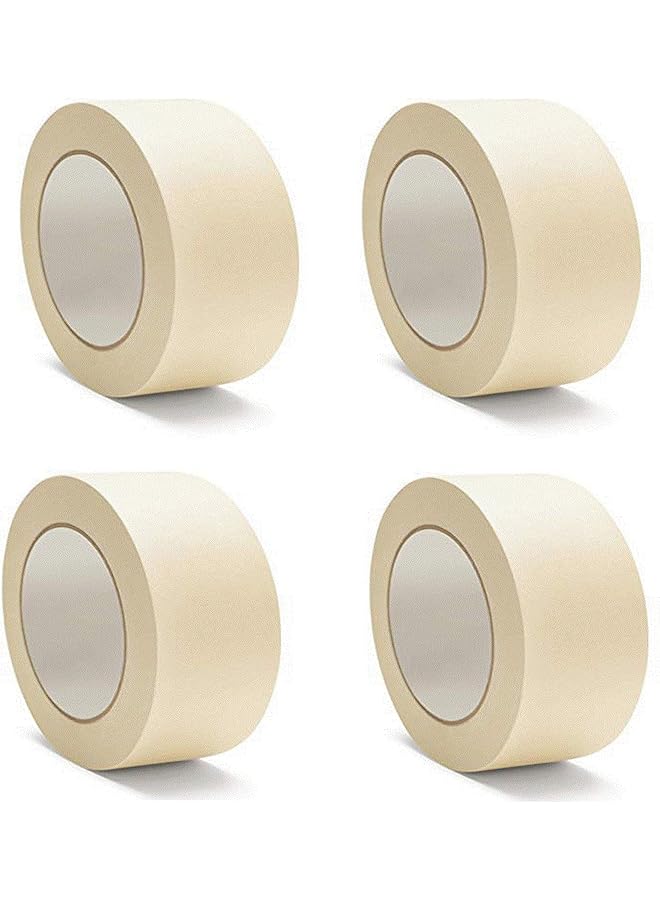 PROMASS Premium Masking Tape 4-Pack – 2 Inch x 120 Yards, Strong Adhesion, Clean Removal – Crepe Paper Tape for Painting, Labeling, Crafts, Packaging, DIY, Office, School, Industrial Use  - Image 1