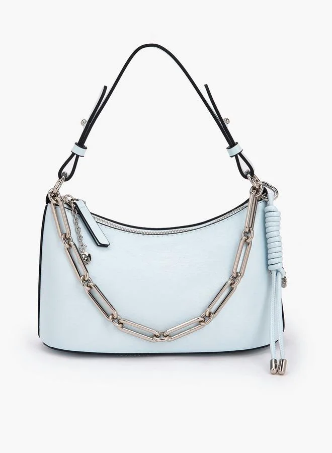 Celeste Solid Crossbody Bag With Chain Link Strap