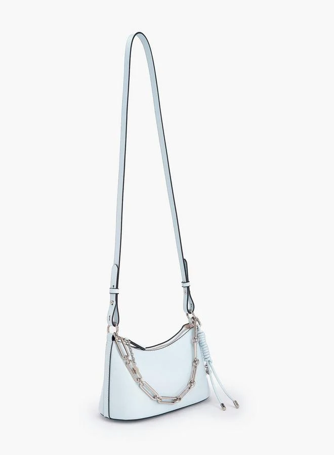 Celeste Solid Crossbody Bag With Chain Link Strap