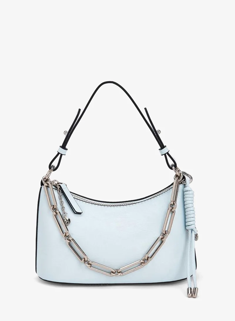Celeste Solid Crossbody Bag With Chain Link Strap