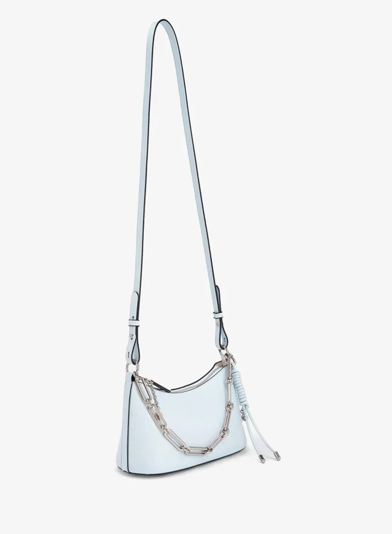Celeste Solid Crossbody Bag With Chain Link Strap
