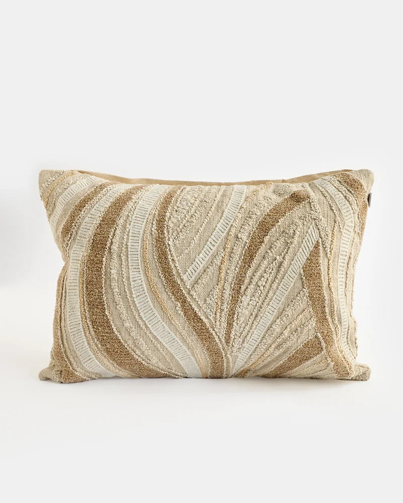 Redtag Beige Embroidered Cushion 35cm x 50cm
