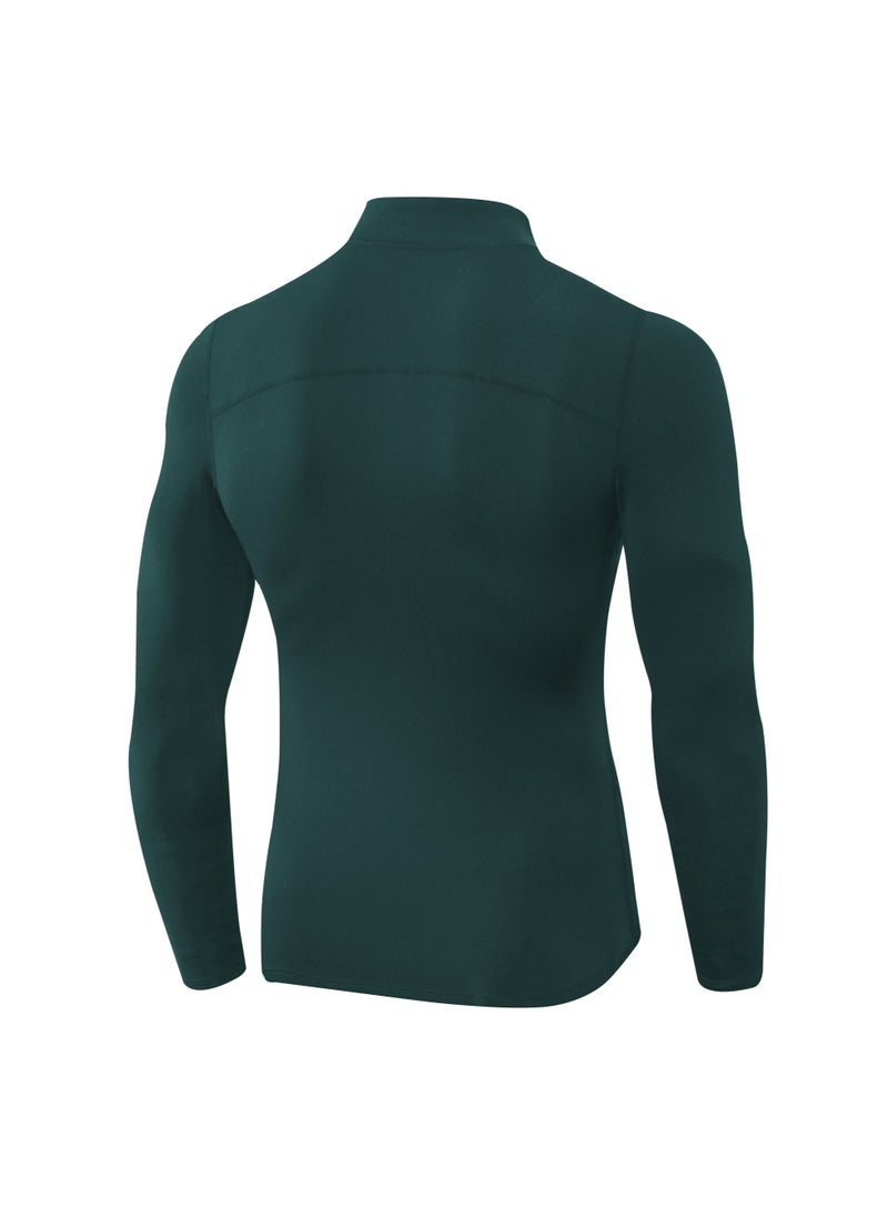 Loquat Men Quick Dry Breathable Long Sleeve Shirt Dark Green  - Image 2