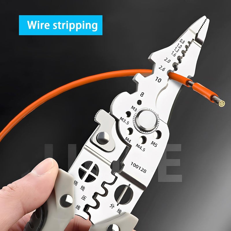 TOPPOT MultiFunction Wire Stripper Tool Wire Cutter Crimper Electrical Cable Stripper Needle Nose Pliers Hand Tool - Image 3