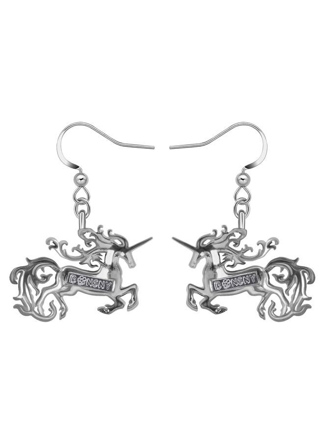 BAMAY Alloy Cute Unicorn Gifts Fantasy Animal Earrings Western Jewelry for Women Unicorn Party Favors Birthday Gift (Black)  - Image 5