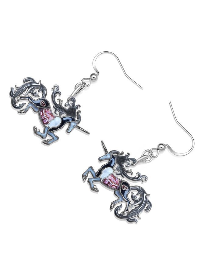 BAMAY Alloy Cute Unicorn Gifts Fantasy Animal Earrings Western Jewelry for Women Unicorn Party Favors Birthday Gift (Black)  - Image 3