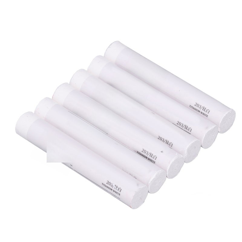 6 Pcs White Oil Pastels Unique Texture Safe Harmless Smoothing Oil Pastels Painting Set for Art Students Children - Image 1
