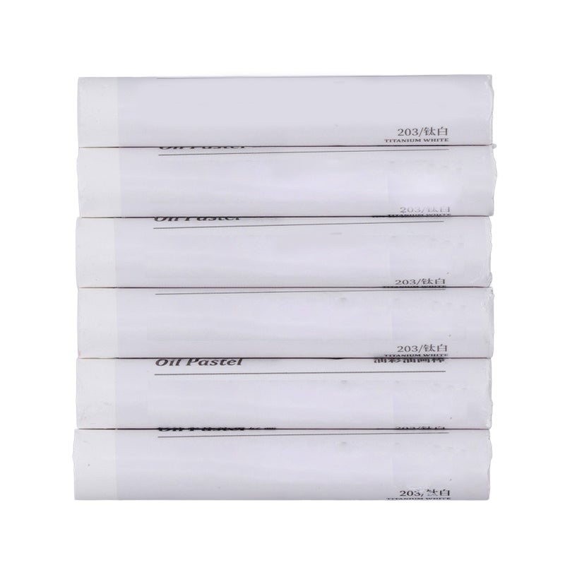 6 Pcs White Oil Pastels Unique Texture Safe Harmless Smoothing Oil Pastels Painting Set for Art Students Children - Image 5