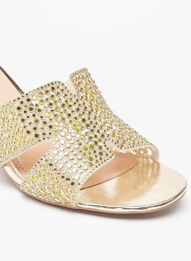 Celeste Women'S Embellished Slip-On Sandals With Block Heels