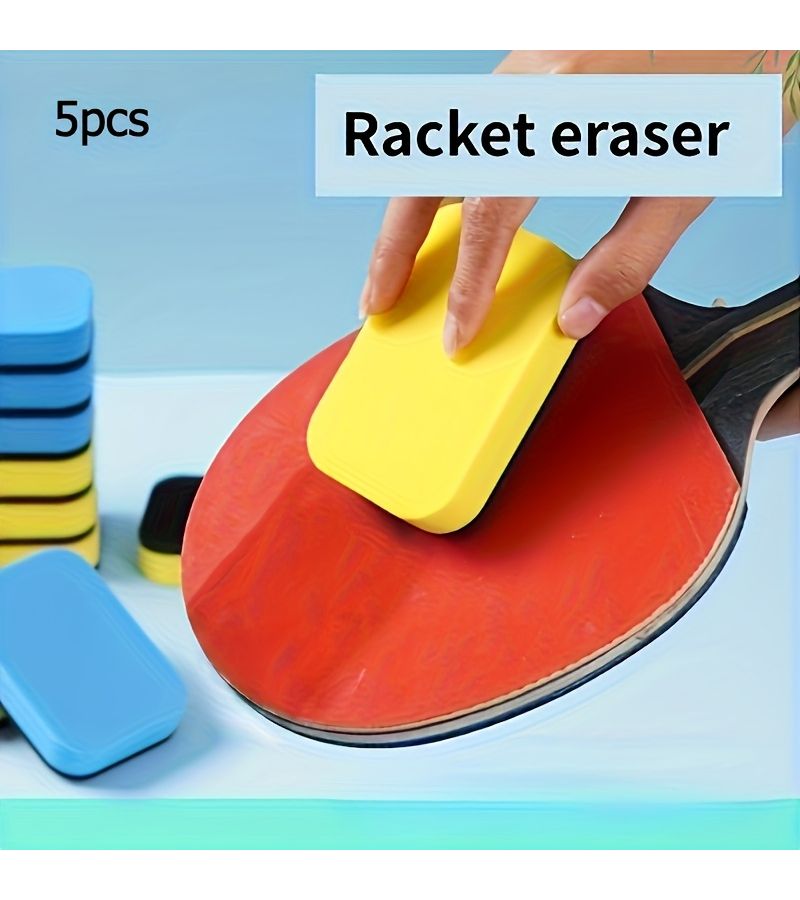5 Blue Table Tennis Racket Cleaning Sponges Portable Paddle Rubber Set - Image 1