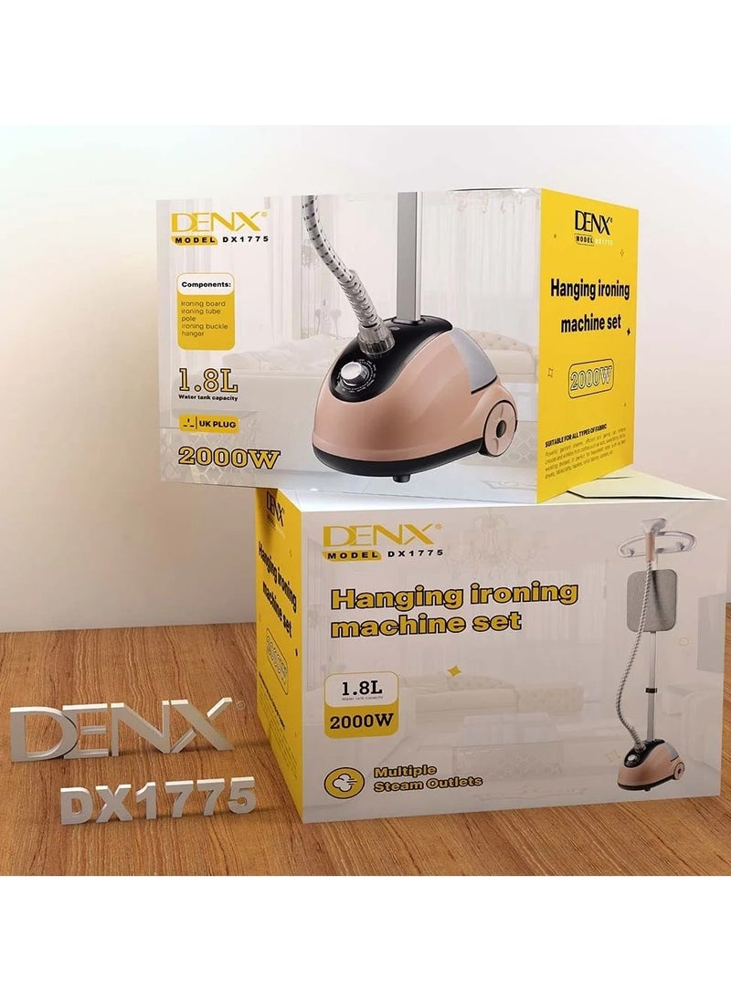 Denx - Professional Garment Steamer, 2 in 1, Flatbed Vertical Steamer, 2000W, Fast Heating with 1.8L Water Tank - Image 1