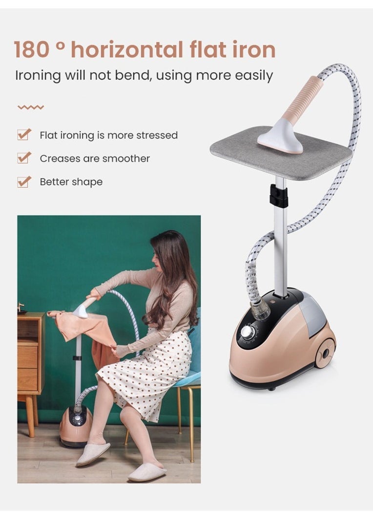 Denx - Professional Garment Steamer, 2 in 1, Flatbed Vertical Steamer, 2000W, Fast Heating with 1.8L Water Tank - Image 1