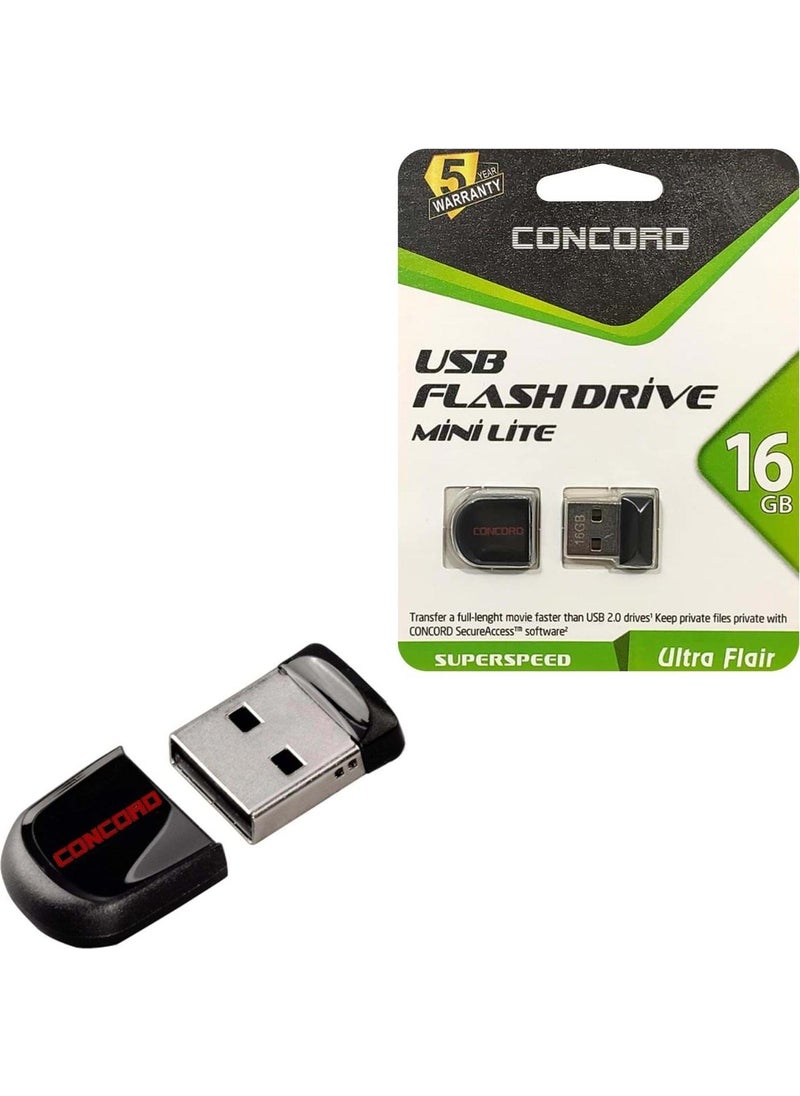 CONCORD USB Flash Memory 16GB Mini Lite C-UML16 