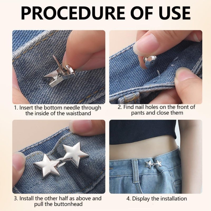 Waist Adjuster Clips: 4 Colors Alloy Material - No-Tool Easy Installation, Non-Fading Scratch-Resistant, Waist Size Reducing for Jeans Pants Skirts Jackets Coats Shirts Overalls Shorts Hats Backpacks - Image 5