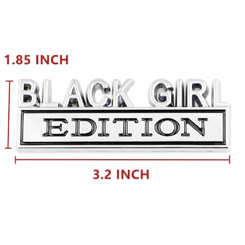 CARRUN 2 Pcs Black Girl Edition Emblem Car Side Rear Front Hood Trunk Door Badge 3D Decal Sticker Fit for Car Truck SUV (Black Girl,Silver Black),CR-Edition - Image 4