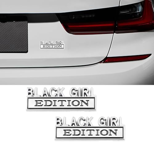 CARRUN 2 Pcs Black Girl Edition Emblem Car Side Rear Front Hood Trunk Door Badge 3D Decal Sticker Fit for Car Truck SUV (Black Girl,Silver Black),CR-Edition - Image 5