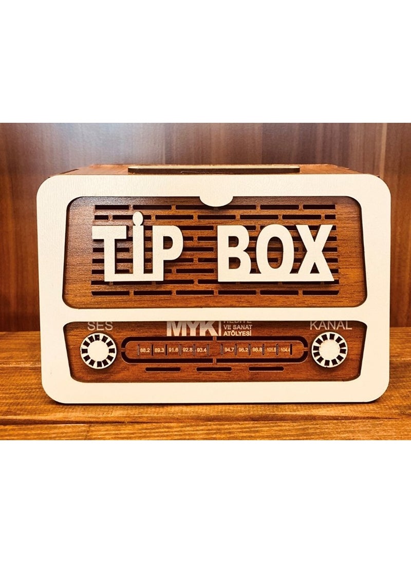 MYK Hediye ve Sanat Atölyesi MYK Gift and Art Workshop Colorful MYK Gift and Art Workshop Radio Wooden Mdf Piggy Bank  - Image 1
