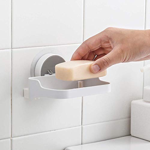 VOLO Self Adhesive Magic Sticker ABS/Plastic Wall Mounted Soap Holder for Kitchen and Bathroom (Medium, White) - Image 1