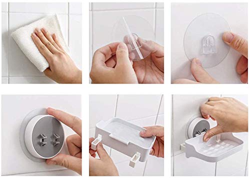 VOLO Self Adhesive Magic Sticker ABS/Plastic Wall Mounted Soap Holder for Kitchen and Bathroom (Medium, White) - Image 5