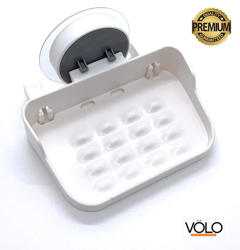 VOLO Self Adhesive Magic Sticker ABS/Plastic Wall Mounted Soap Holder for Kitchen and Bathroom (Medium, White) - Image 2