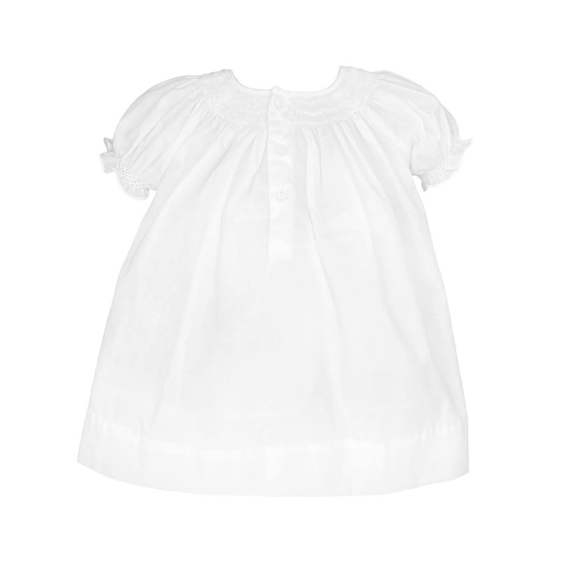 Petit Ami Baby Girls' Daygown with Wave Smocking, White (Newborn) - Image 2