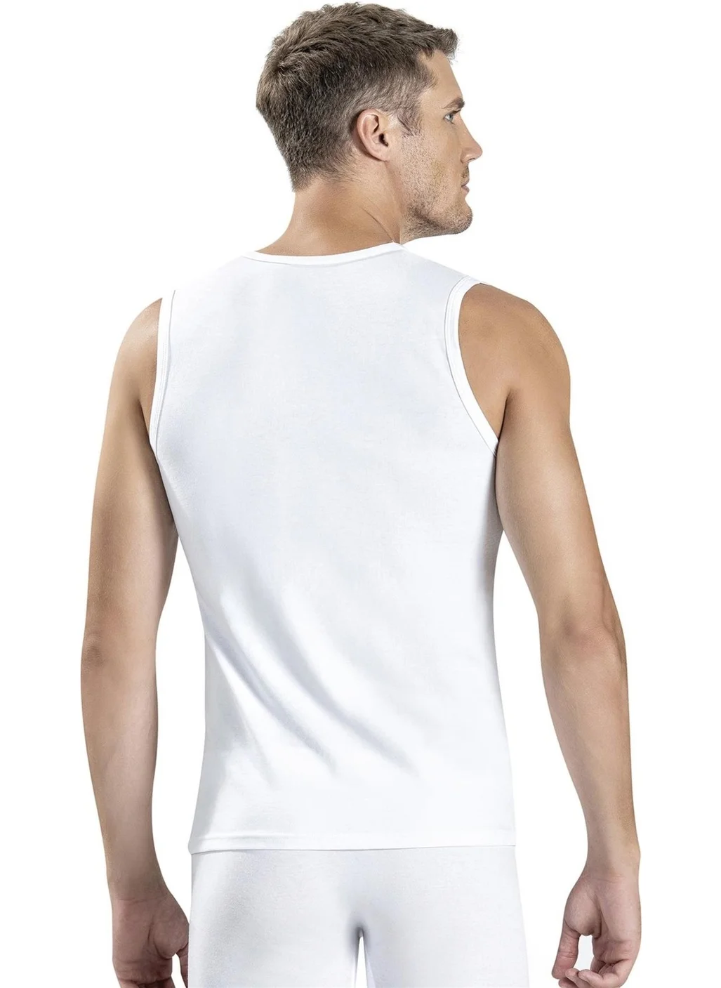 جيبر Men's V Neck Zero Sleeve Cotton Undershirt 123 - 9 Pieces