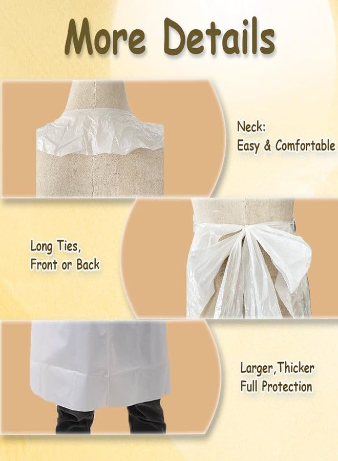 Urby Extra Large Disposable Aprons Adults Plus Size, Or Full Body Coverage. Ideal For XL, XXL or Plus, Waist W38+. Mandiles. Plus Size. White 25pk - Image 5