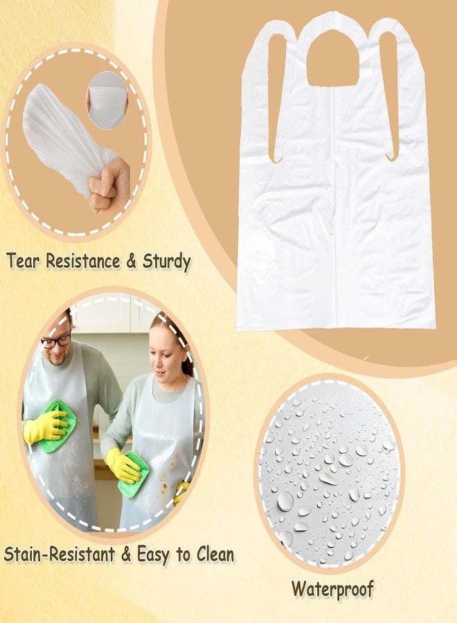 Urby Extra Large Disposable Aprons Adults Plus Size, Or Full Body Coverage. Ideal For XL, XXL or Plus, Waist W38+. Mandiles. Plus Size. White 25pk - Image 4