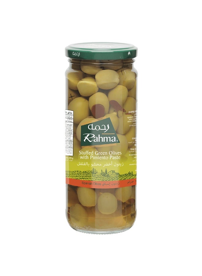 Rahma Green Olives Stuffed With Pimiento 430 Gm - Image 1