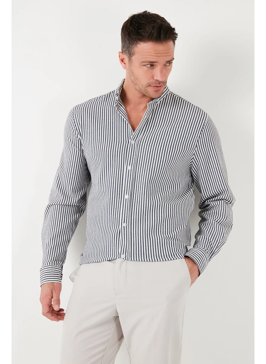 Buratti Cotton Striped Button Collar Long Sleeve Regular Fit Shirt Men's SHIRT CF23S112237