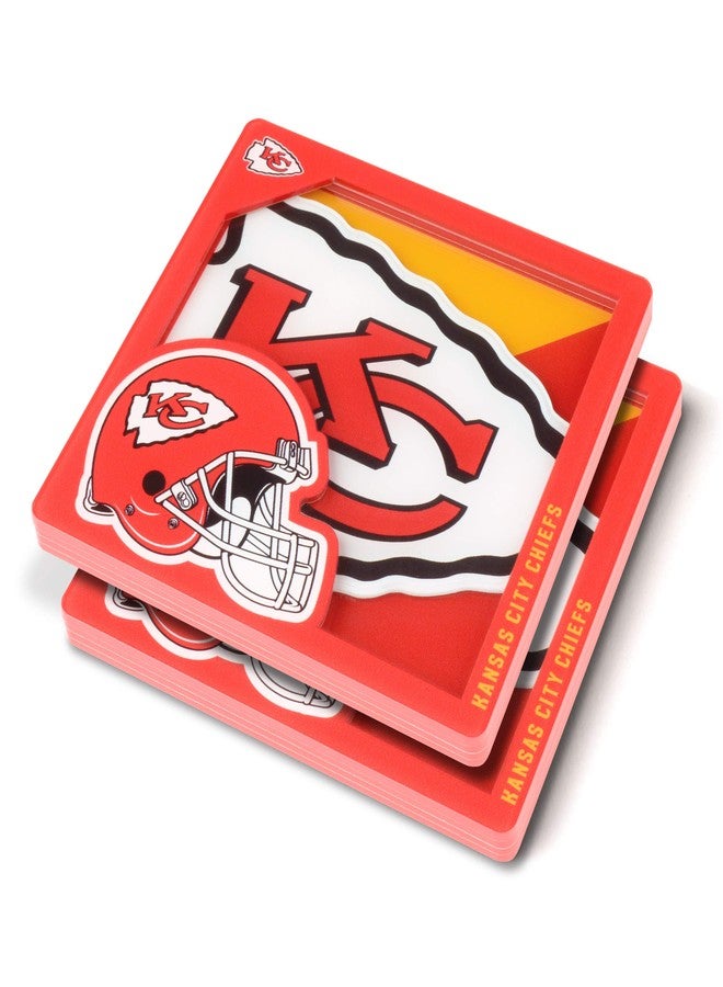 YouTheFan NFL Kansas City Chiefs 3D Logo Series Coaster 4" x 4" - Image 1